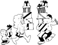 People with Gifts Cartoon.eps