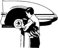 Mechanic Adjusting Brakes.eps