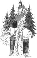 Boy & Girl Walking in Woods.tif