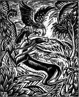Falcon and Emu Woodcut.tif