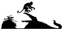 Monkey and Crocodile Silhouette.tif