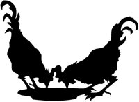 Two Hens Pecking Silhouette.tif