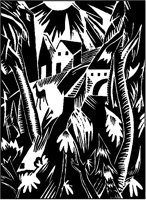 Deer and Town Woodcut.tif