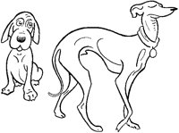 Greyhound and Sitting Dog.tif