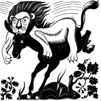 Donkey in Lion's Skin Woodcut.tif