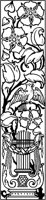 Lyre and Bird Vertical Ornament.tif