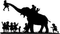 Children on Elephant Silhouette.tif