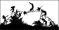 Girls Frolicking Silhouette.tif