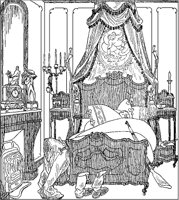 Hunter in Victorian Bed.tif