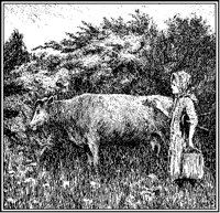 Milkmaid and Cow in Field.tif