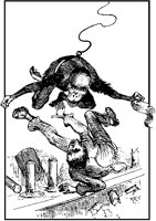 Monkey Jumping on Man.tif