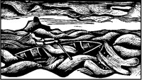 Woman Rowing in Storm Woodcut.tif