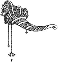 Horn Ornament with Cross Single.tif